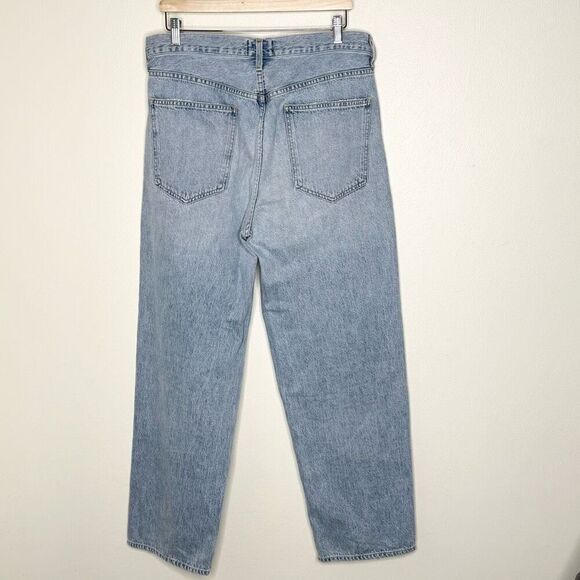 Agolde High Rise Straight Leg Diagonal Button Closure Light Wash Jeans - Women’s - Picture 2 of 8